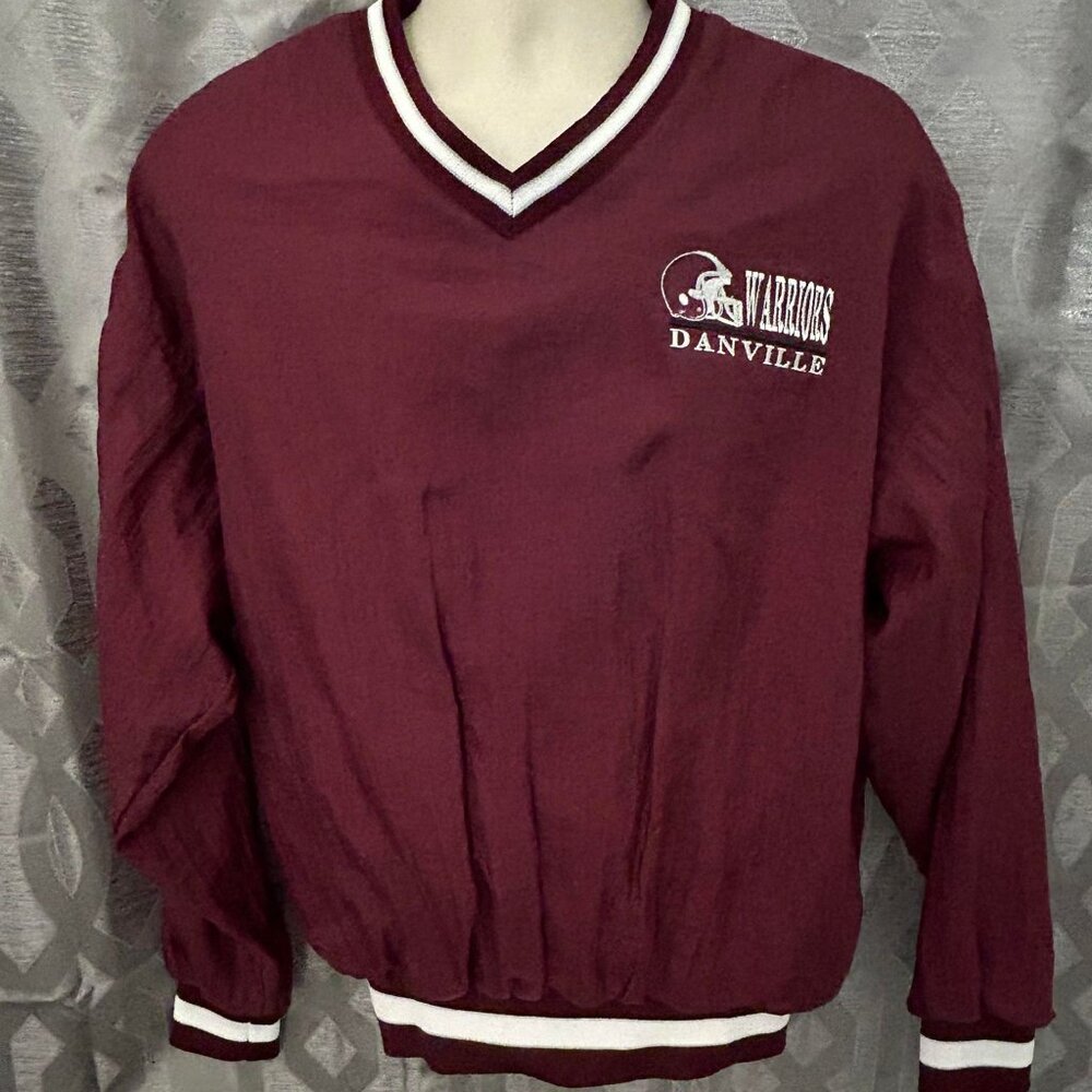 Like New Danville Warriors Football Maroon, V-Necked & Insulated Windbreaker